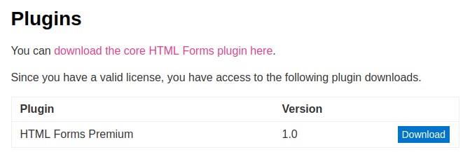 Download plugin from our account area